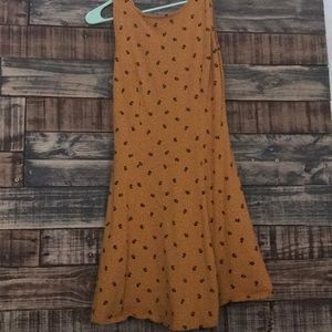 Forever21 mustard yellow & black skater dress